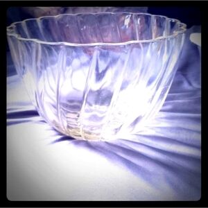 Vintage Mouth Blown Fluted Glass Bowl
